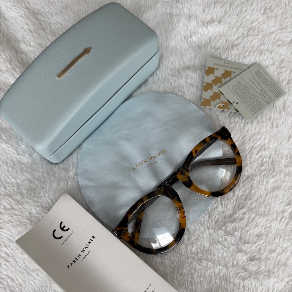 Karen Walker clear "HARVEST" tortoise glasses